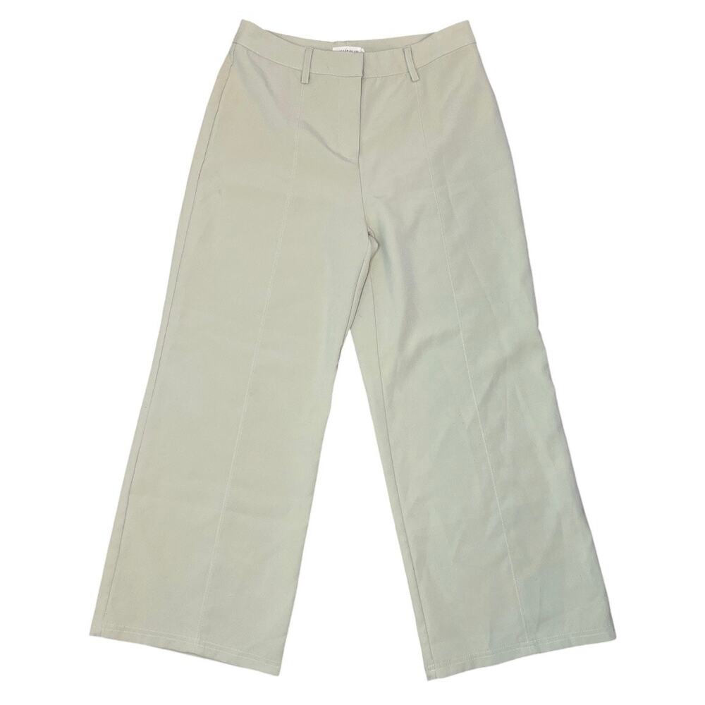 Avec Les Filles Pale Sage Green Wide Leg Trousers High Rise pants professional - Picture 2 of 5